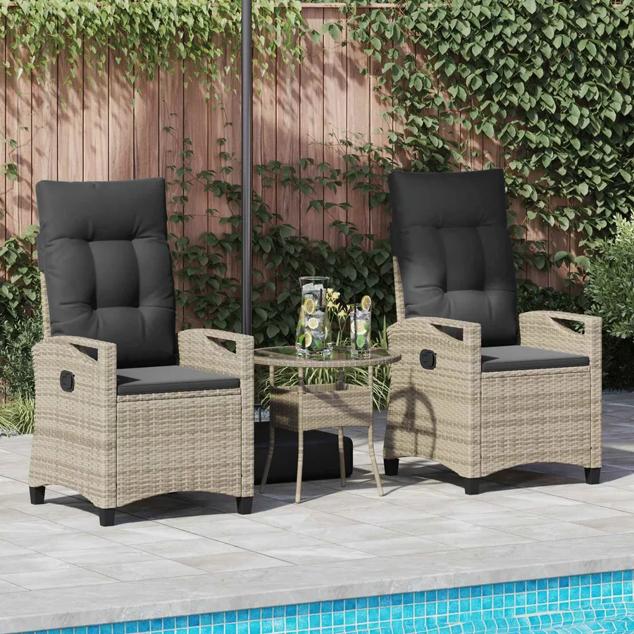 Chaise de jardin 2 pcs Gris clair et gris foncé - 3