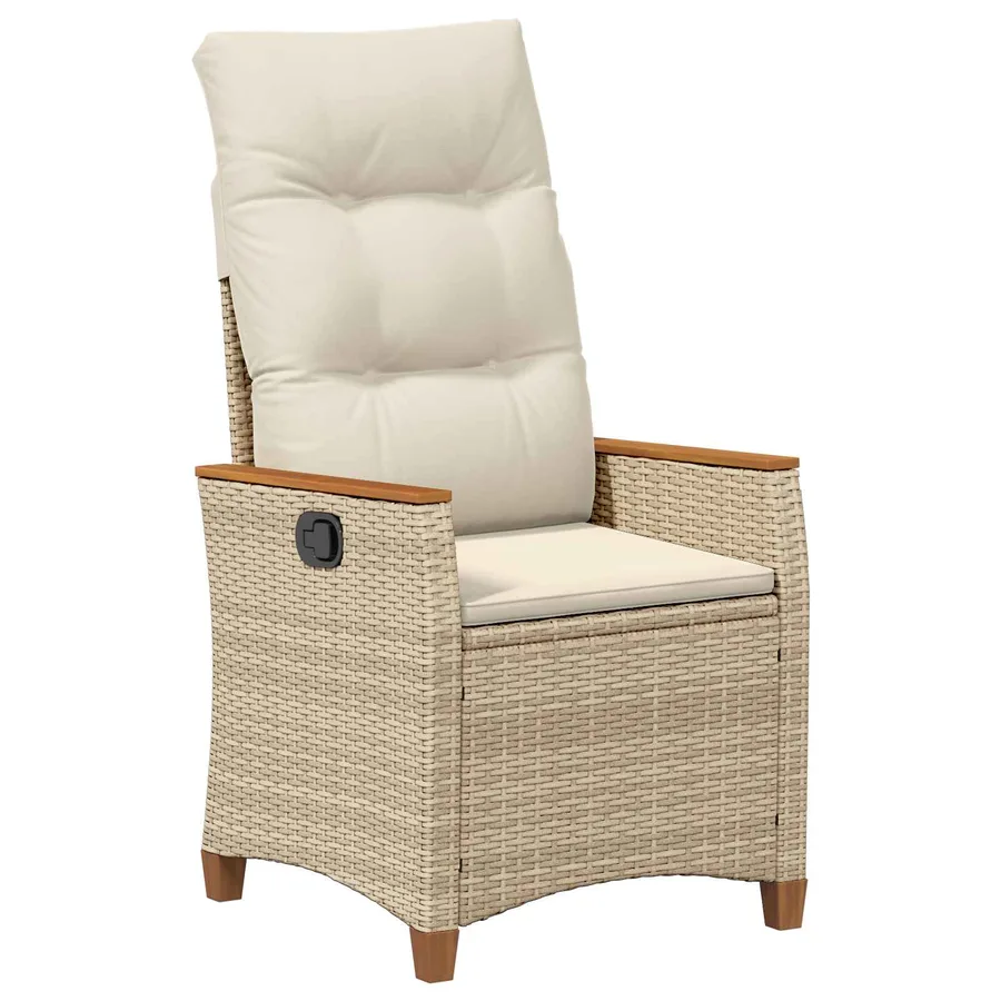 Chaise de jardin inclinable Beige et crème 64 x 57,5 x 112 cm - 2