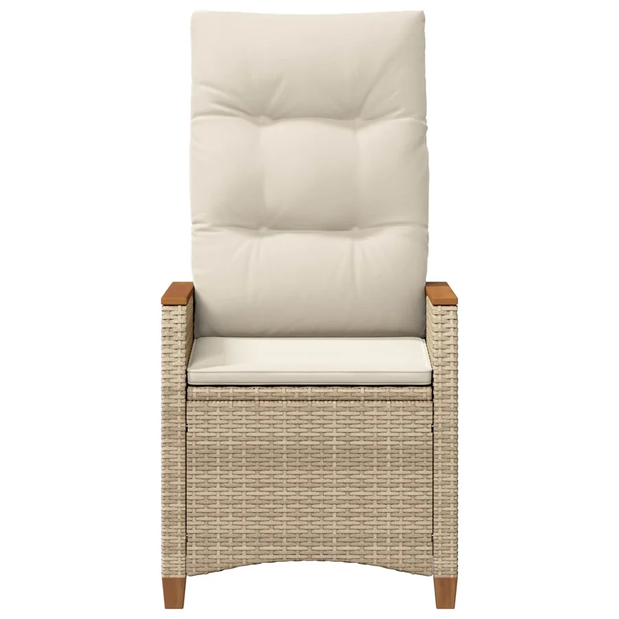 Chaise de jardin inclinable Beige et crème 64 x 57,5 x 112 cm - 4