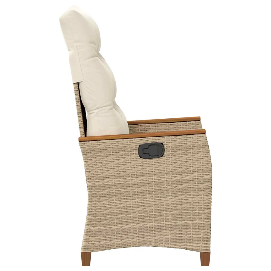 Chaise de jardin inclinable Beige et crème 64 x 57,5 x 112 cm - 5