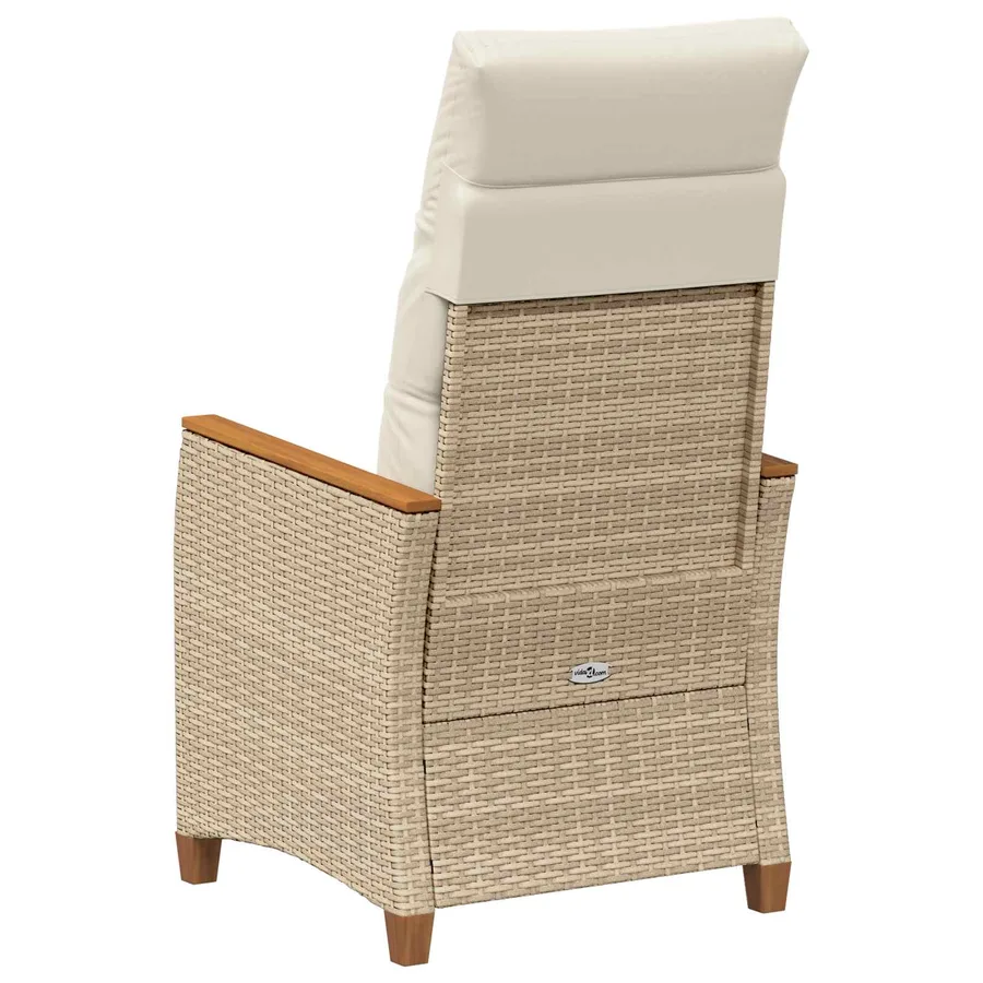 Chaise de jardin inclinable Beige et crème 64 x 57,5 x 112 cm - 6