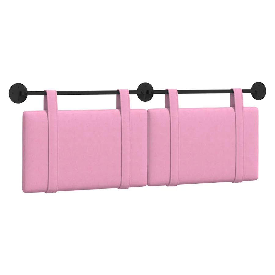 Tête de lit suspendue Rose Tissu - 2