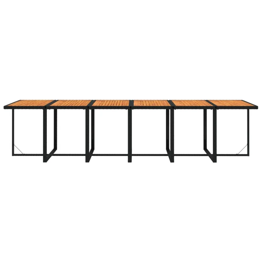 Ensemble à manger de jardin coussins 17 pcs Résine tressée Noir - 5