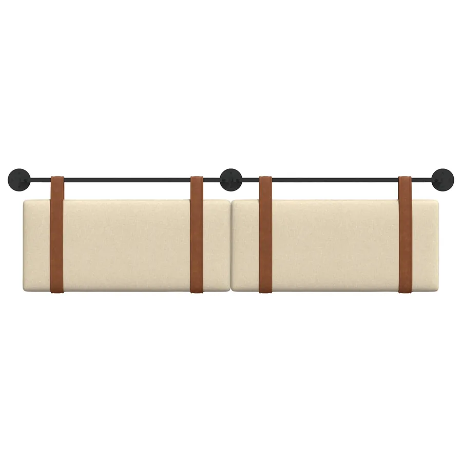 Tête de lit suspendue Uni Crème 190 x 55 x 5 cm PU antique - 5