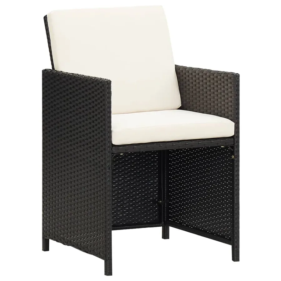 Ensemble à manger de jardin 17 pcs coussins noir résine tressée - 5