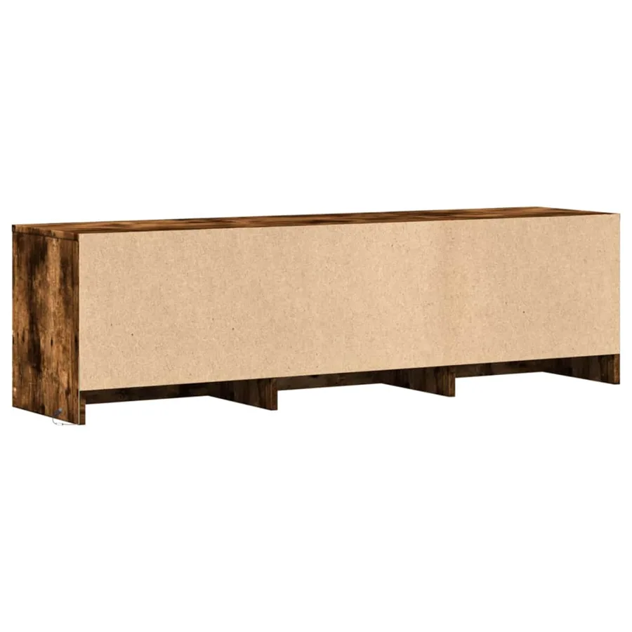 Meuble TV Chêne fumé 140 x 34 x 40 cm Bois d'ingénierie - 7