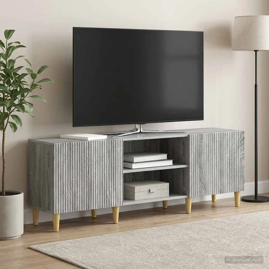 Meuble TV Sonoma gris 150 x 31 x 50 cm Bois d'ingénierie - 4