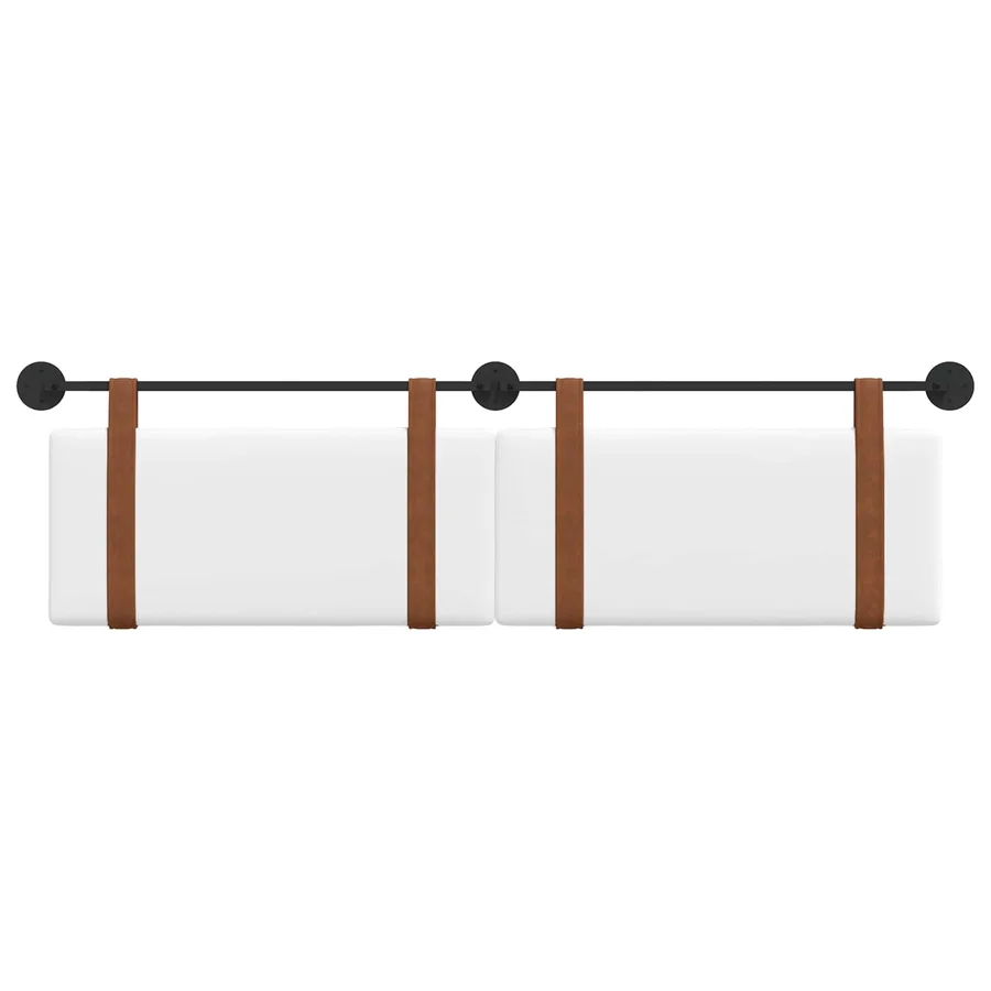 Tête de lit suspendue Uni Blanc 190 x 55 x 5 cm PU antique - 5