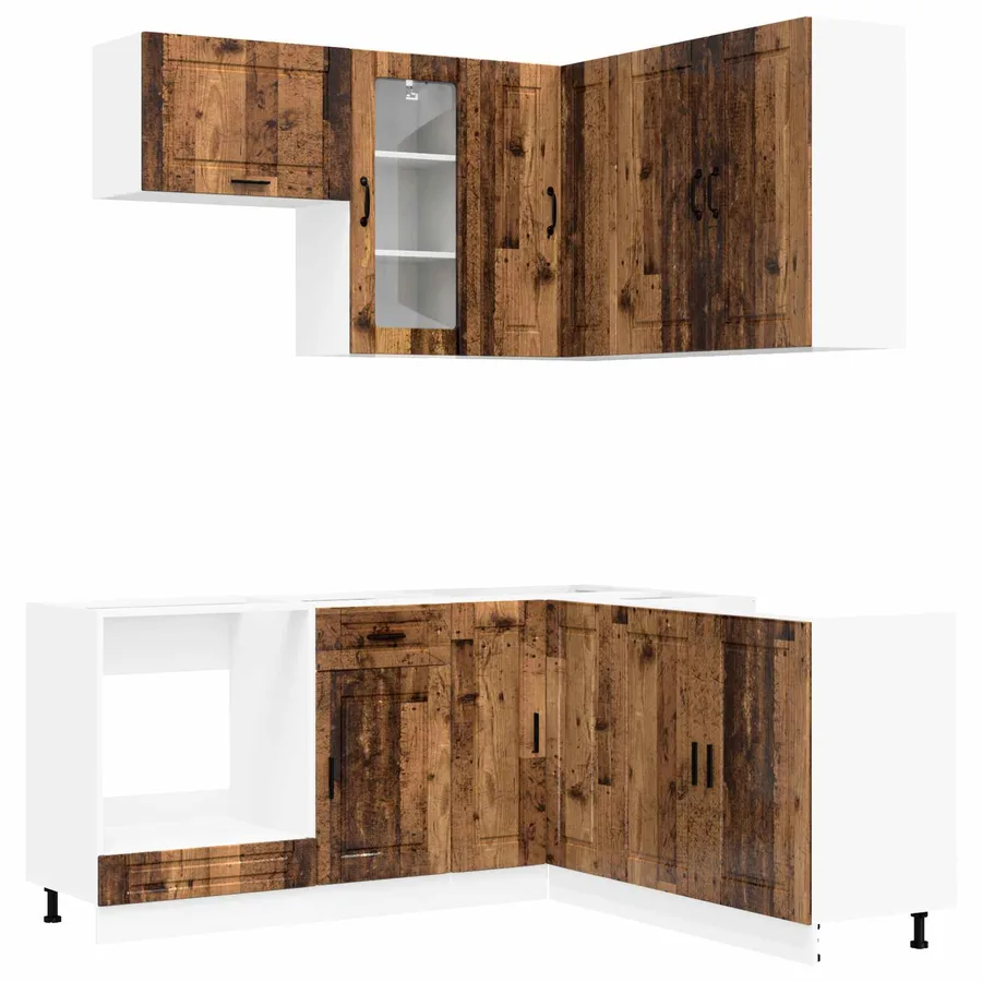 Unité de cuisine PORTO 8 pcs Bois ancien Bois d'ingénierie - 2