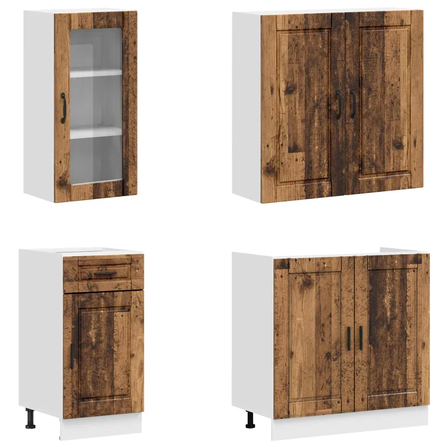 Unité de cuisine PORTO 8 pcs Bois ancien Bois d'ingénierie - 3