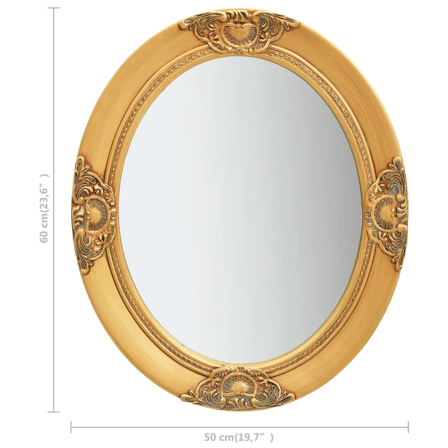 Miroir mural style baroque 50x60 cm Doré - 6