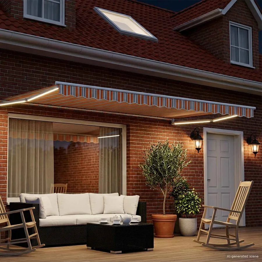 Auvent rétractable électrique Bleu et Orange 4 × 3 m - 3