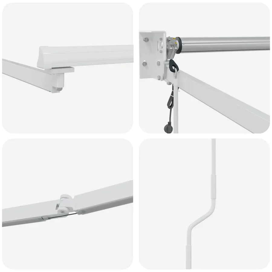 Cadre de store rétractable électrique Blanc 3 x 2,5 m Acier - 6