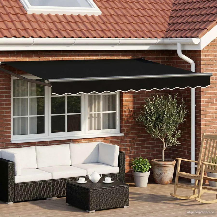Auvent rétractable électrique Noir 3 x 2,5 m