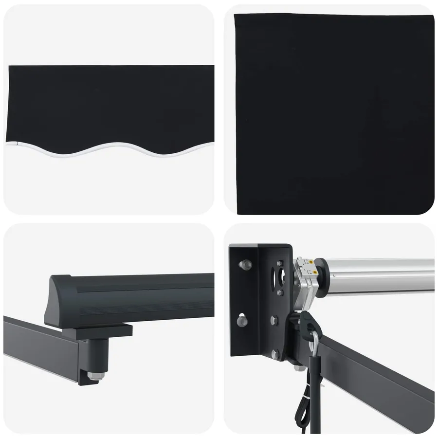 Auvent rétractable électrique Noir 3 x 2,5 m - 9