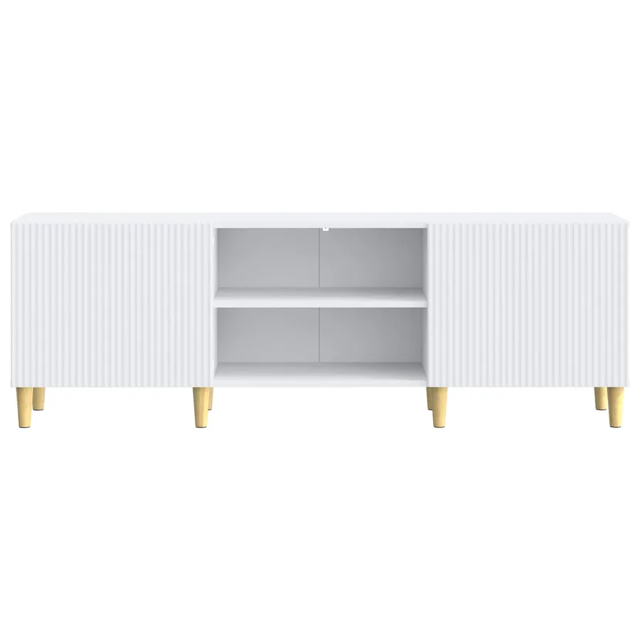 Meuble TV Blanc 150 x 31 x 50 cm Bois d'ingénierie - 6