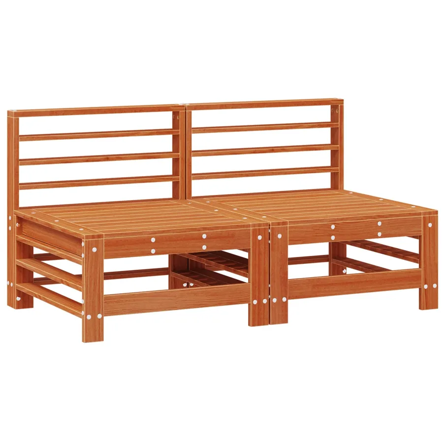 Sofa de jardin milieu Pin massif Brun Ciré - 4