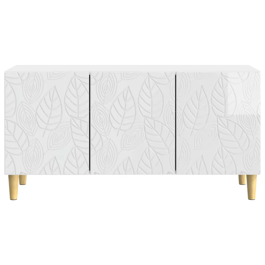 Meuble TV 99 x 34,5 x 50 cm Blanc brillant Bois d'ingénierie - 5