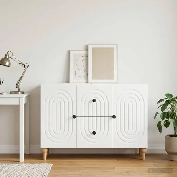 Meuble TV avec tiroir Blanc 89 x 34,5 x 60 cm Bois d'ingénierie