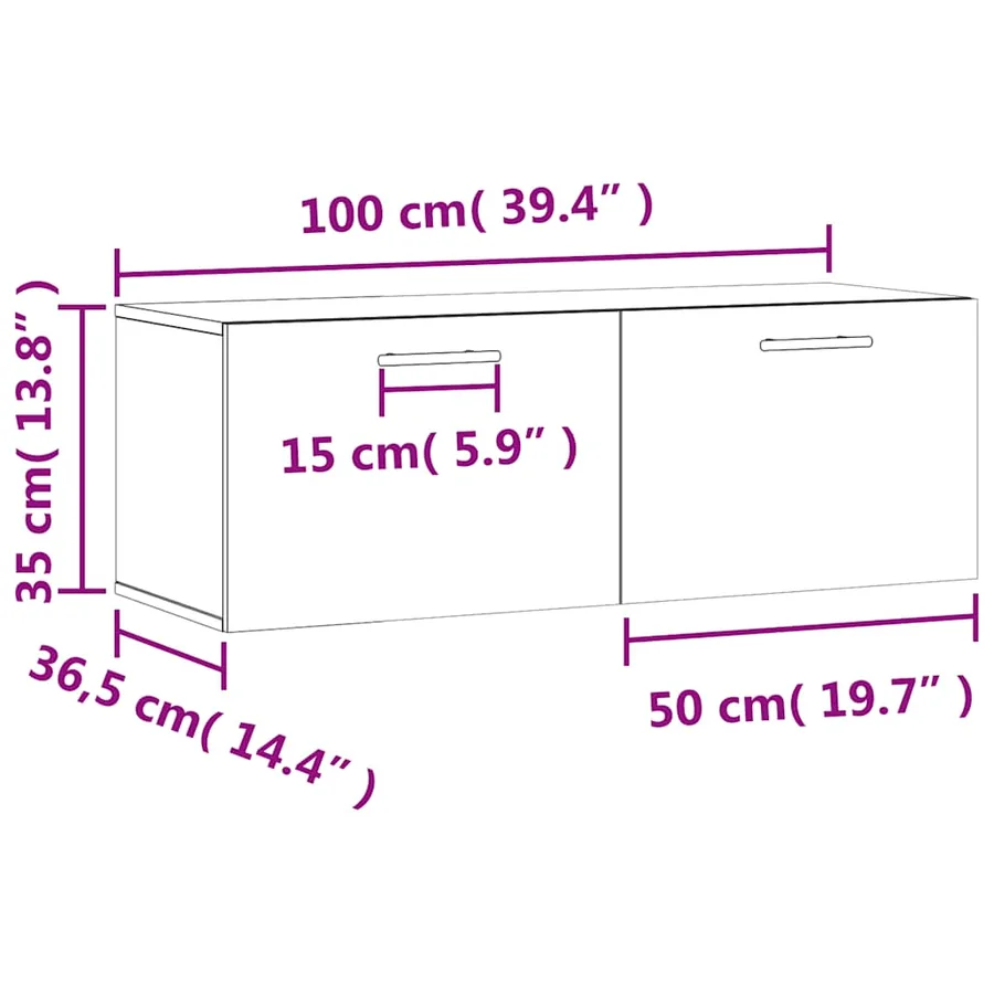 Armoire murale chêne sonoma 100x36,5x35 cm bois d'ingénierie - 12