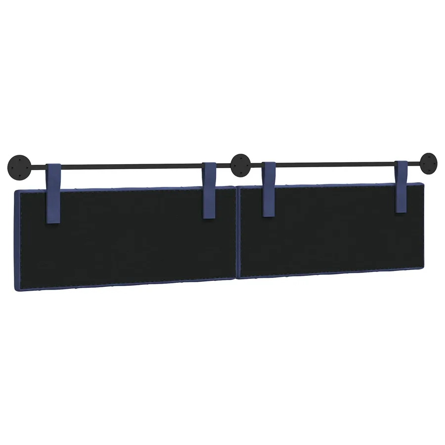 Tête de lit suspendue Avec lumière LED Bleu police Velours - 7