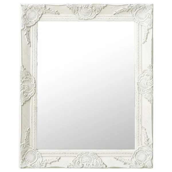 Miroir mural style baroque 50x60 cm Blanc