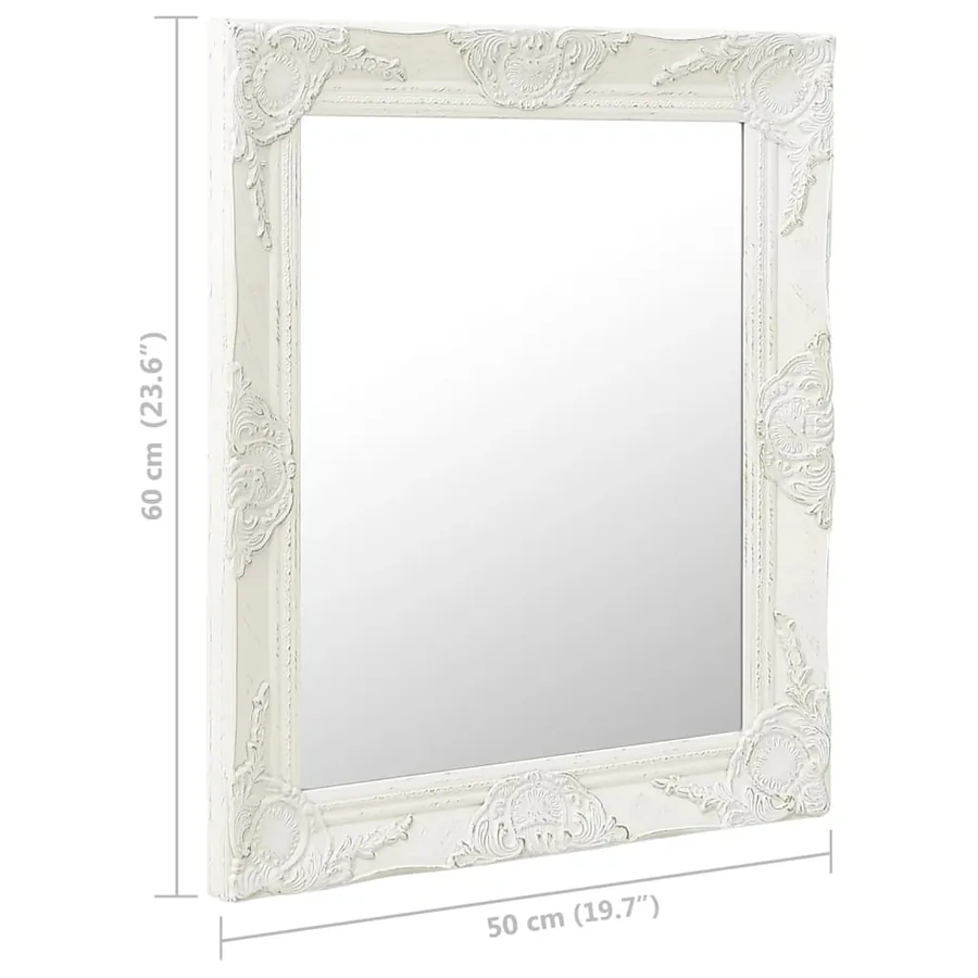 Miroir mural style baroque 50x60 cm Blanc - 6