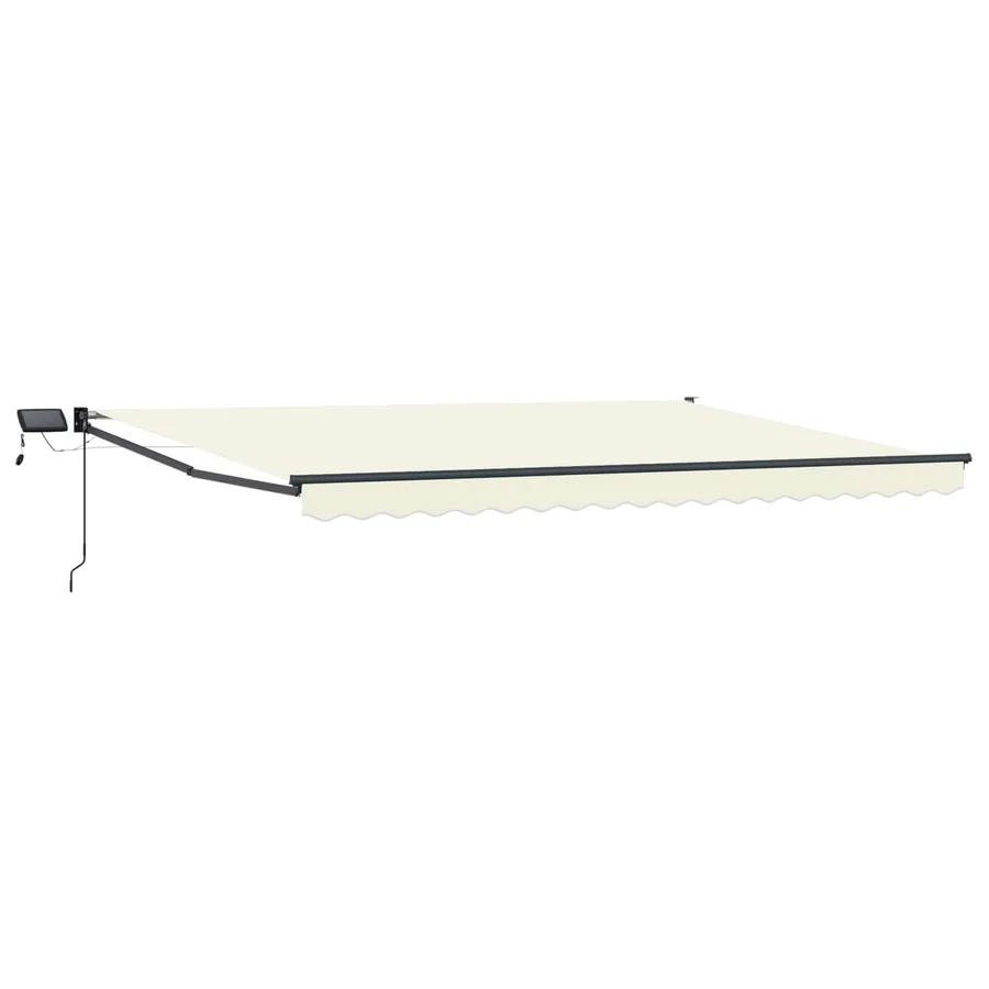 Store rétractable manuel avec LEDs Crème et Anthracite 4 × 3 m - 2