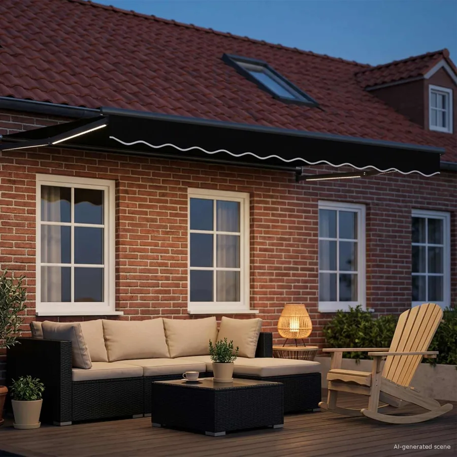 Auvent rétractable électrique Noir 3,5 x 2,5 m - 3