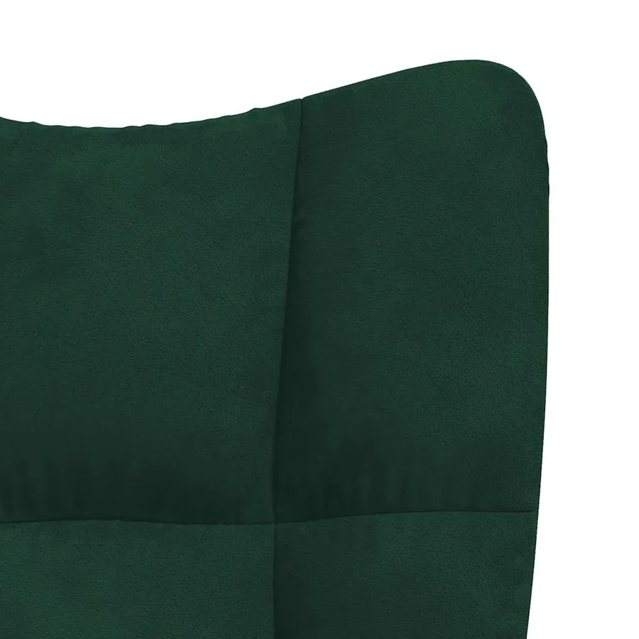 Chaise à bascule avec repose-pied Vert foncé Velours - 10