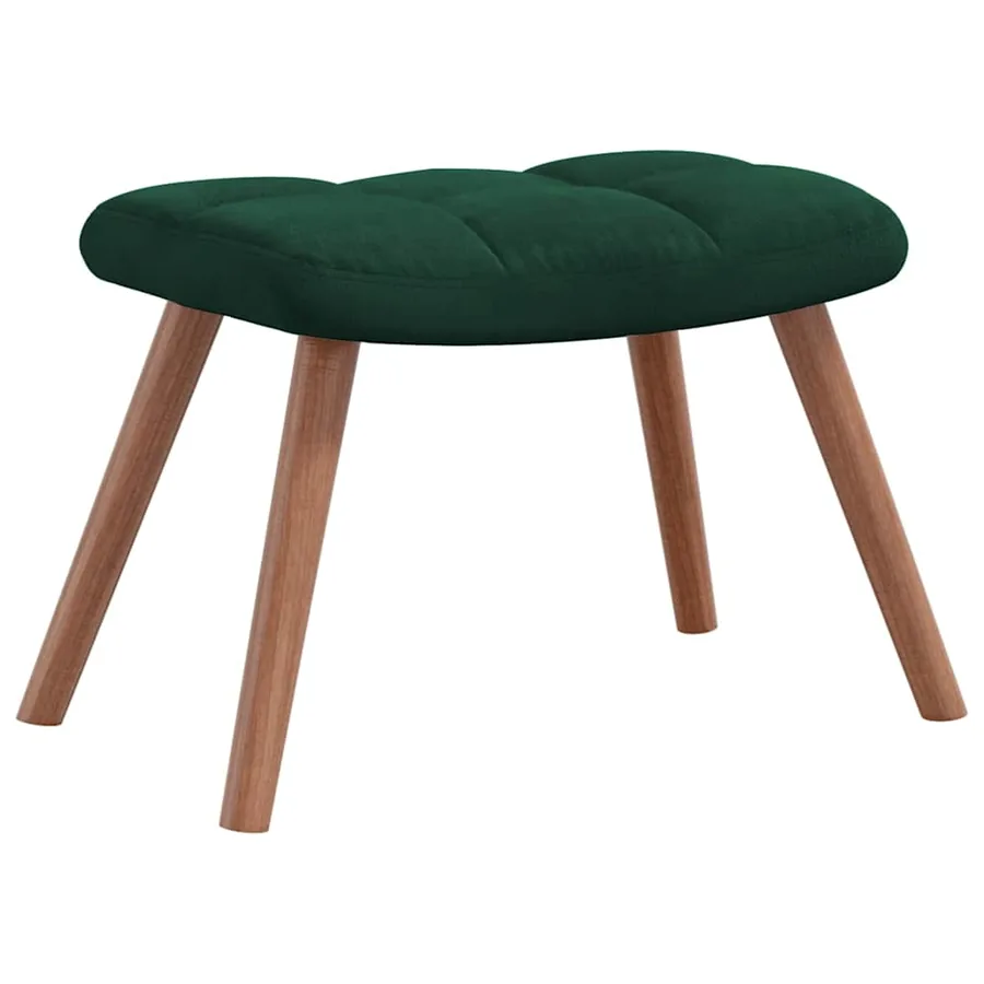 Chaise à bascule avec repose-pied Vert foncé Velours - 8