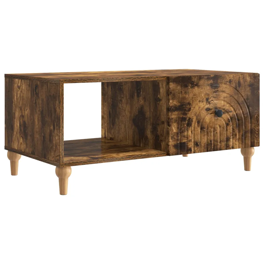 Table basse Chêne fumé 90 x 50 x 40 cm Bois d'ingénierie - 2