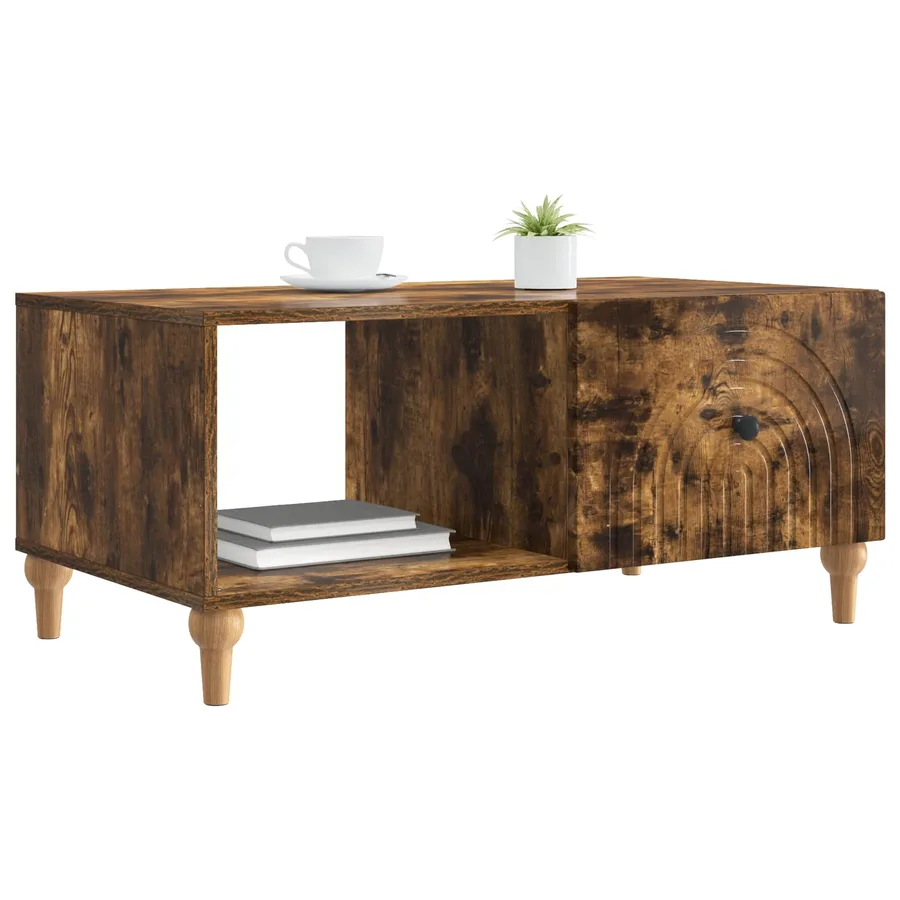 Table basse Chêne fumé 90 x 50 x 40 cm Bois d'ingénierie - 3