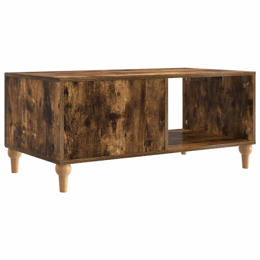 Table basse Chêne fumé 90 x 50 x 40 cm Bois d'ingénierie - 7