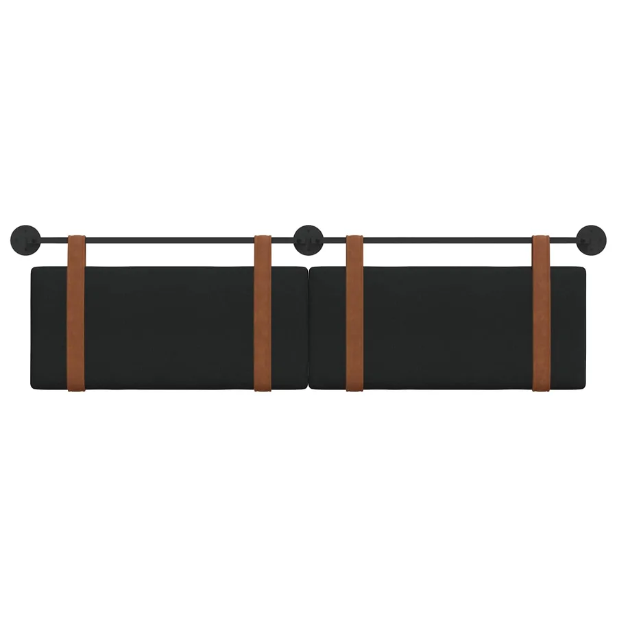 Tête de lit suspendue Uni Noir 190 x 55 x 5 cm PU antique - 5