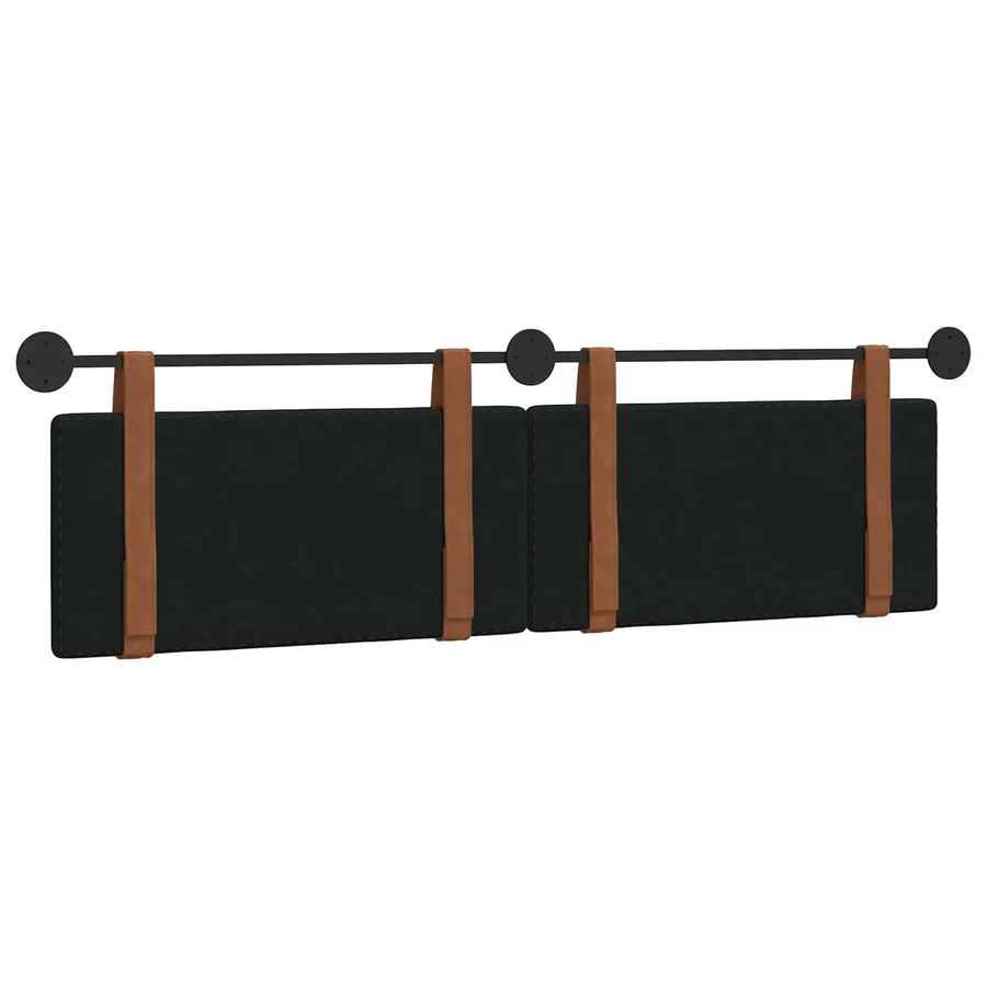 Tête de lit suspendue Uni Noir 190 x 55 x 5 cm PU antique - 7