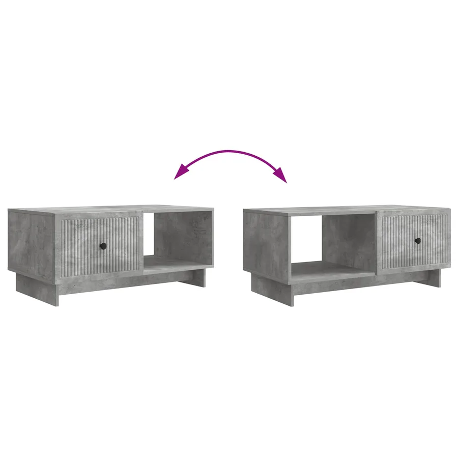 Table basse Gris béton 90 x 50 x 40 cm Bois d'ingénierie - 10