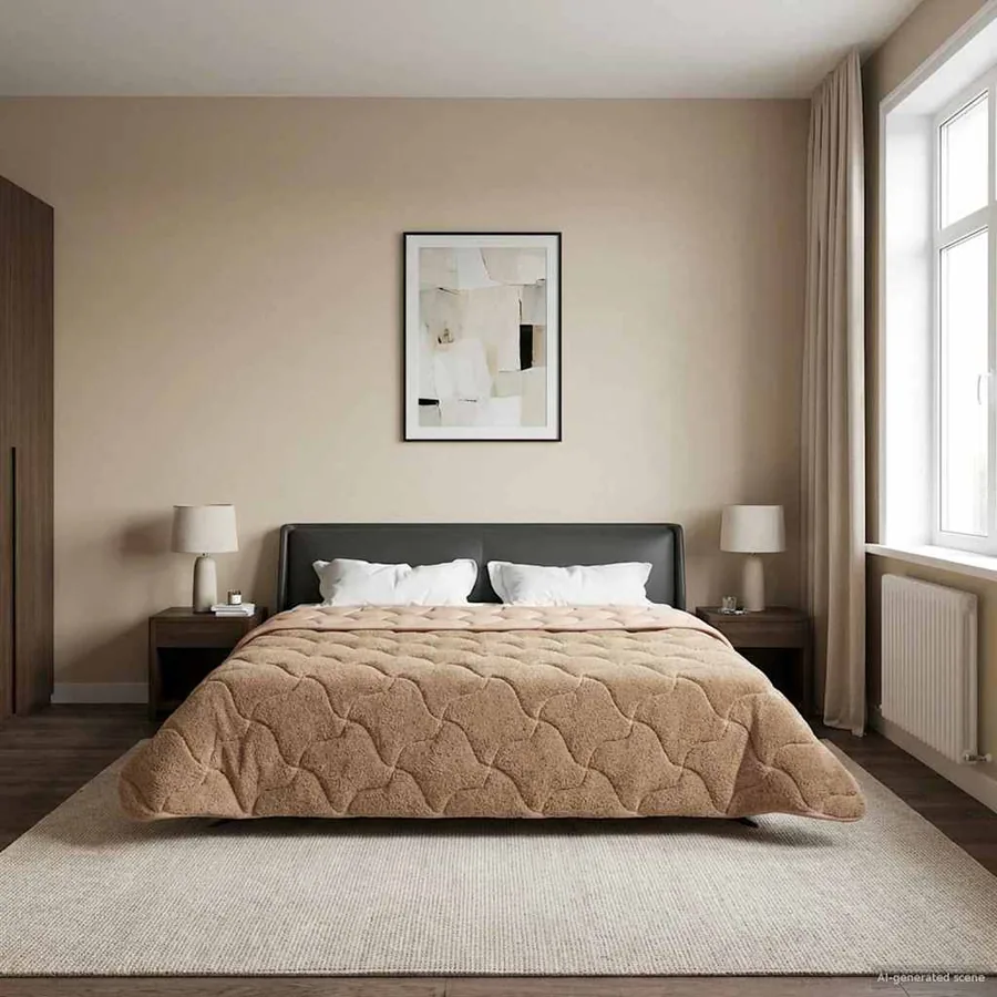 Duvet d'été simple Matelassé Taupe 220 x 260 cm