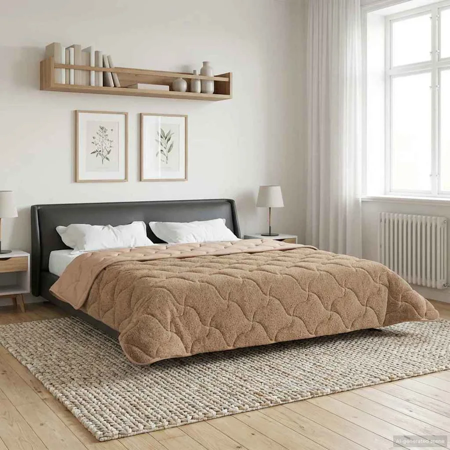 Duvet d'été simple Matelassé Taupe 220 x 260 cm - 4