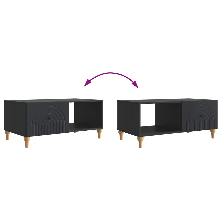 Table basse Noir 90 x 50 x 40 cm Bois d'ingénierie - 10