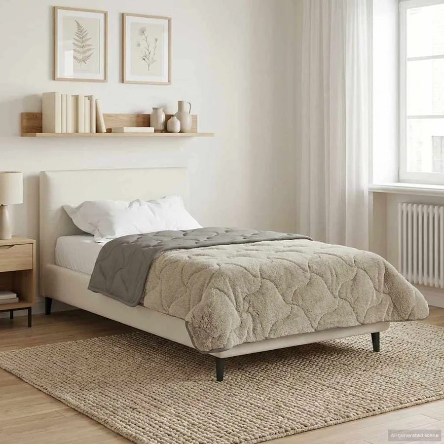 Duvet complet toute l'année Matelassé Gris clair 135 x 200 cm