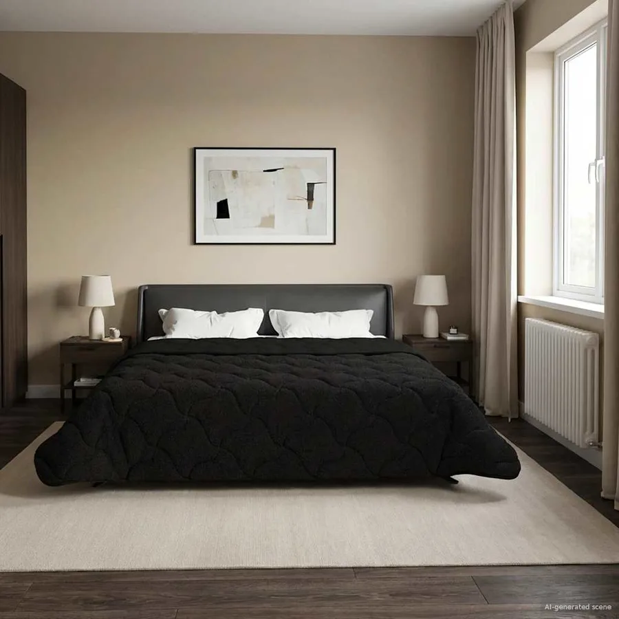 Duvet d'été simple Matelassé Noir 200 x 240 cm - 4