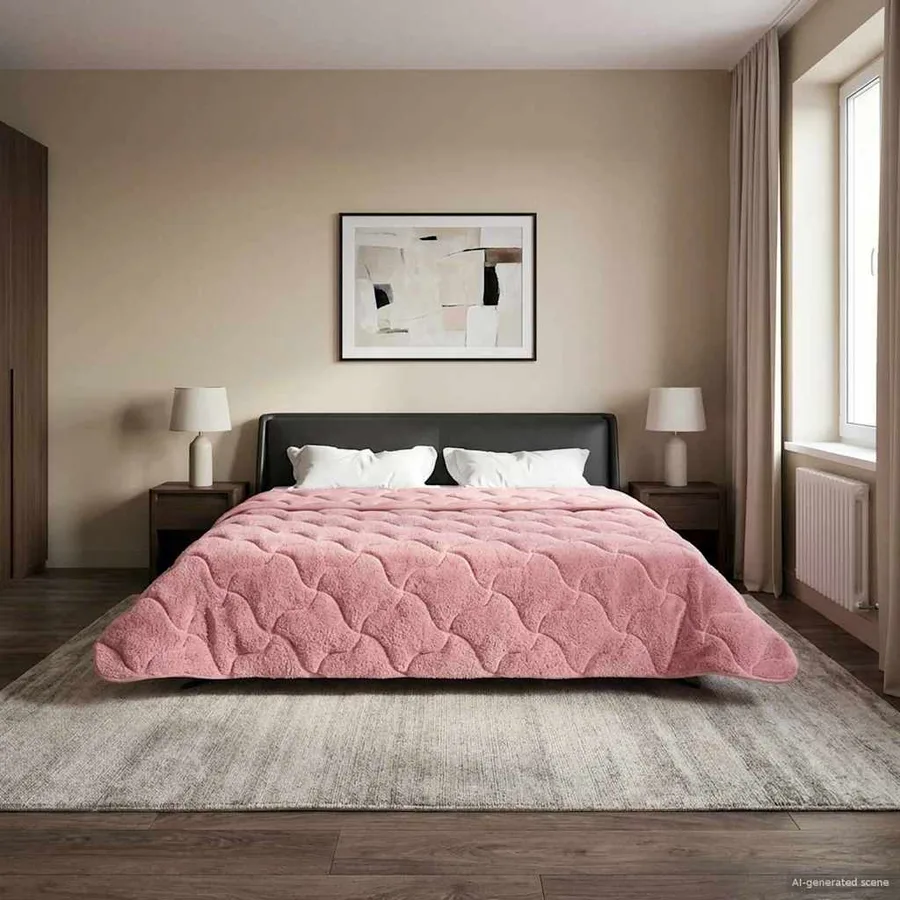 Duvet complet toute l'année Matelassé Rose 220 x 240 cm - 4