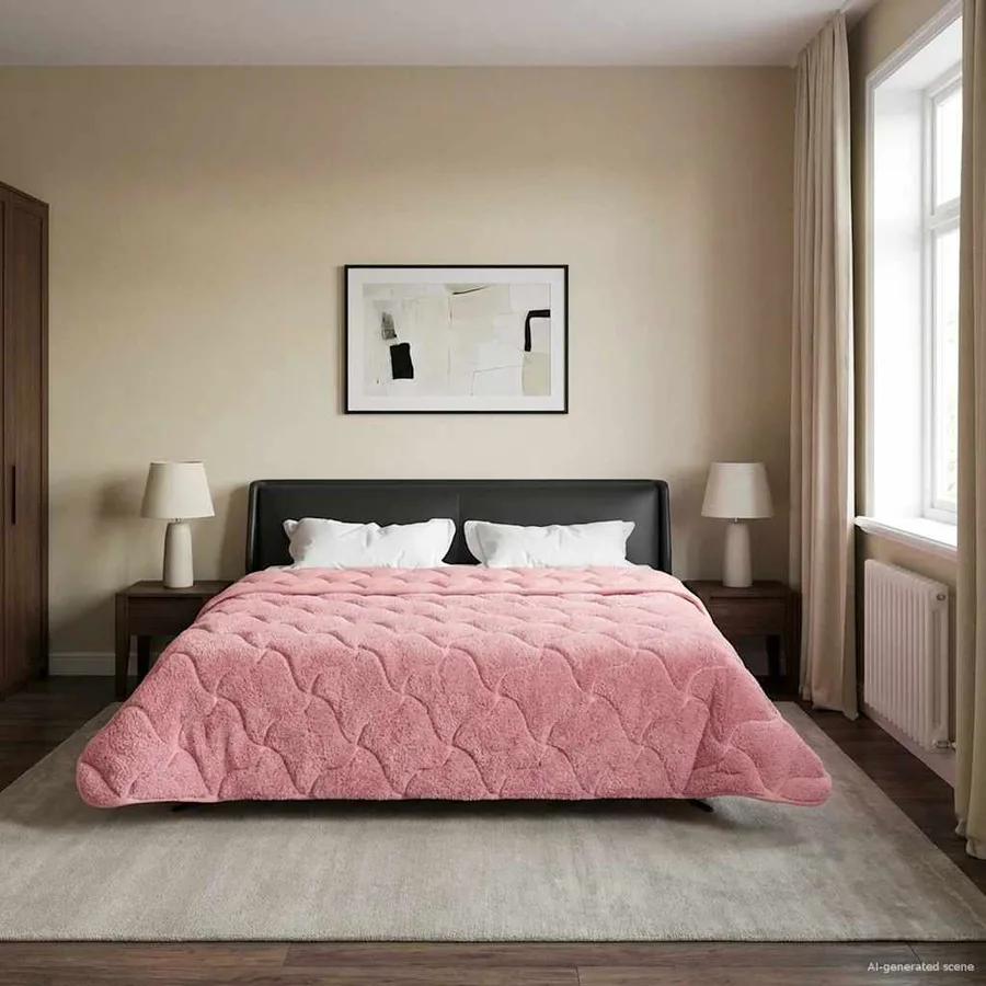 Duvet d'été simple Matelassé Rose 220 x 260 cm - 4