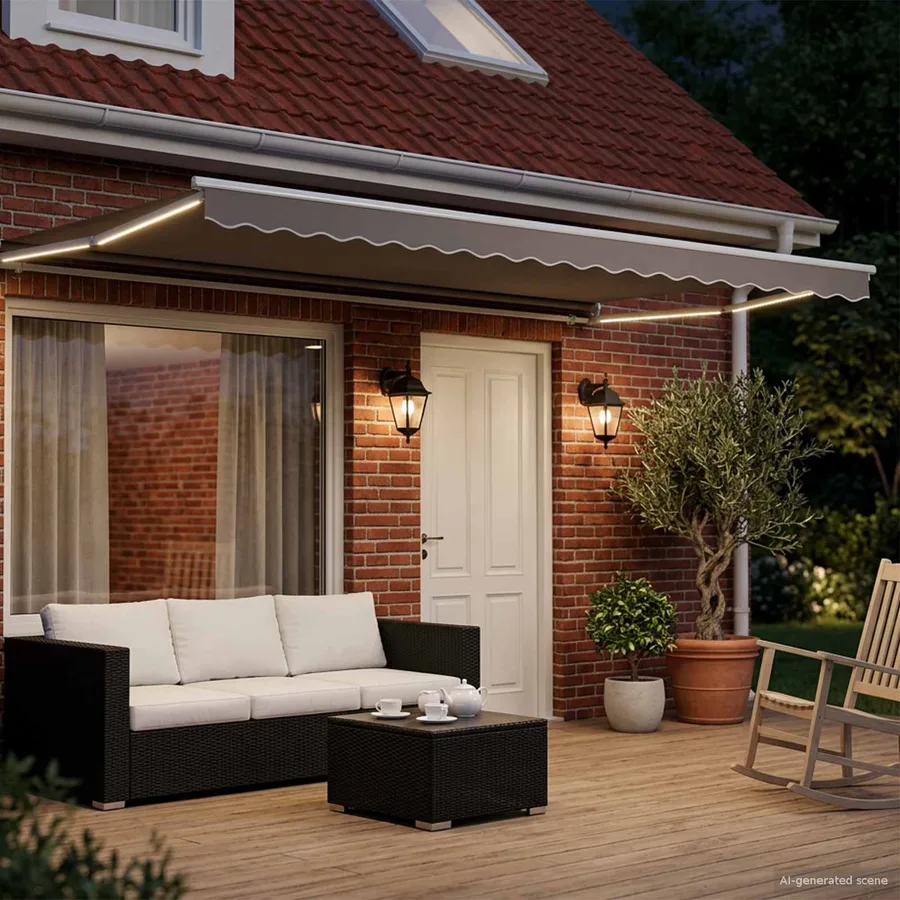 Cadre de store rétractable électrique Blanc 4 x 2 m Aluminium - 3