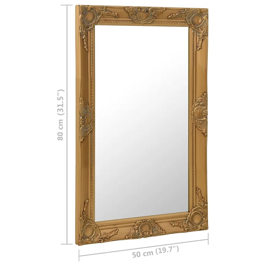 Miroir mural style baroque 50x80 cm Doré - 6