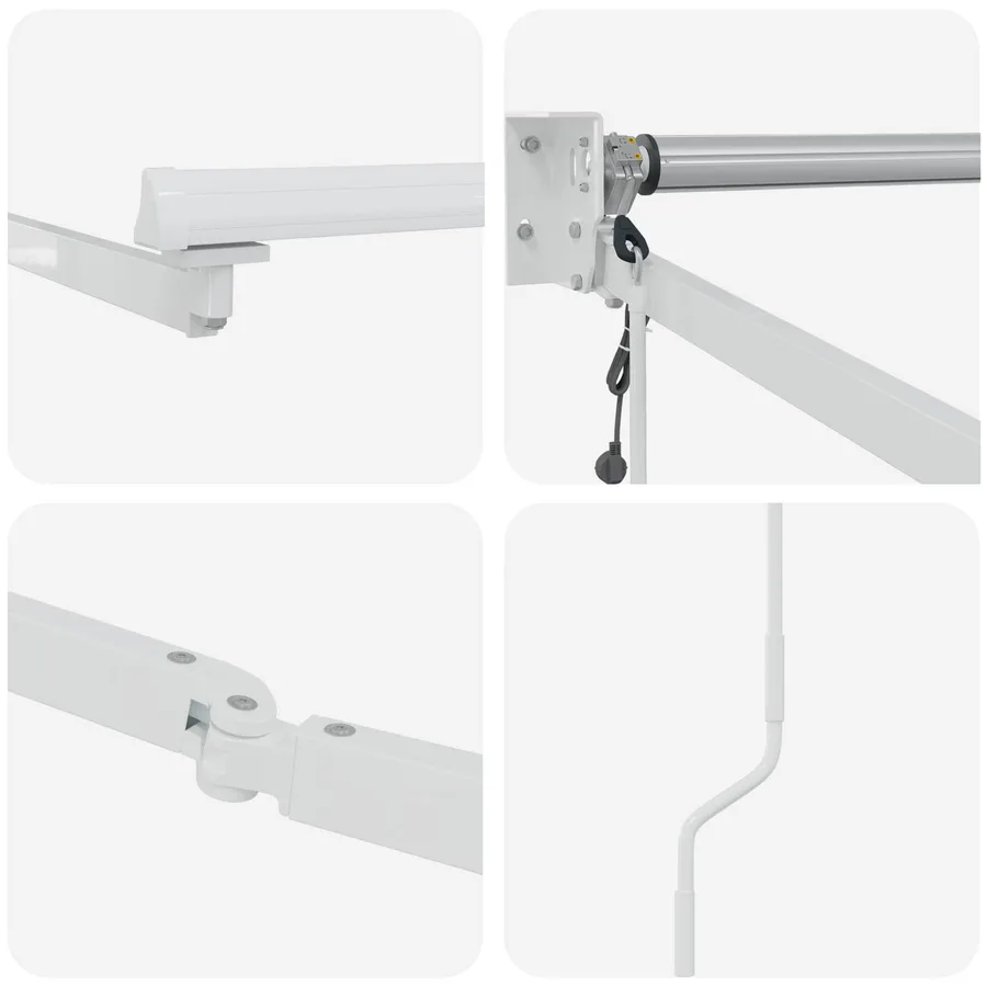 Cadre de store rétractable électrique Blanc 4 x 2 m Aluminium - 6