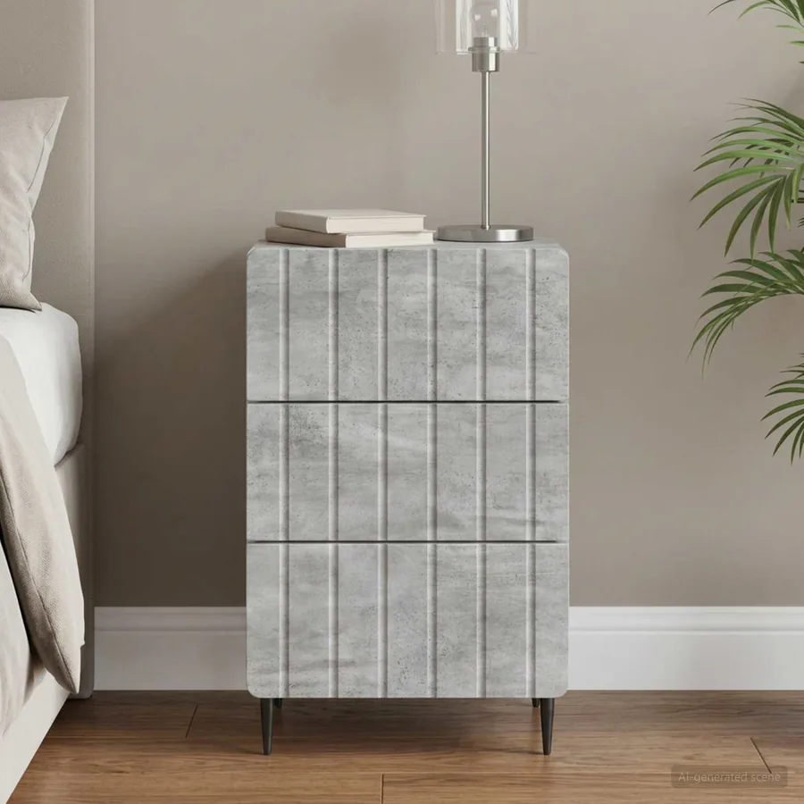 Cabinet de chevet Gris béton 43 x 41 x 68 cm Bois d'ingénierie