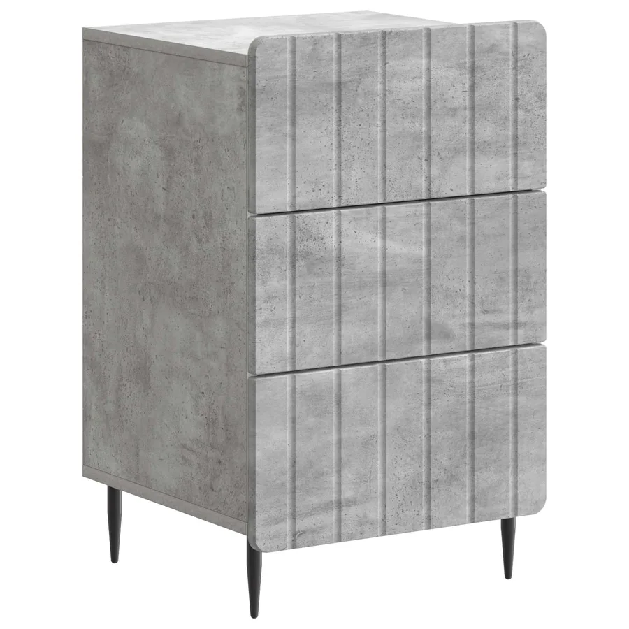 Cabinet de chevet Gris béton 43 x 41 x 68 cm Bois d'ingénierie - 2