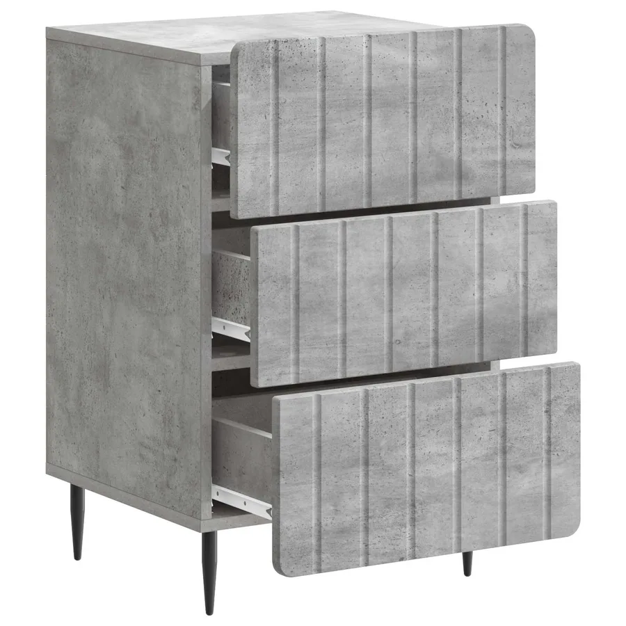 Cabinet de chevet Gris béton 43 x 41 x 68 cm Bois d'ingénierie - 4